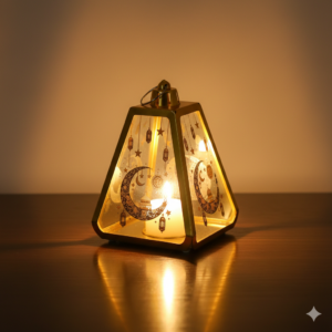 Celestial Glow Glass Lantern Lamp